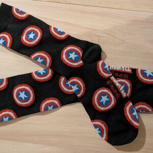 Marvel Captain America Shield Black Socks